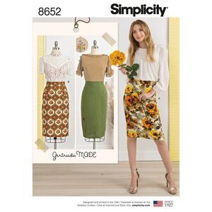 Simplicity 8652 Gertrude Made Pencil Skirts 3 Styles Misses' 16-24 Uncut Pattern